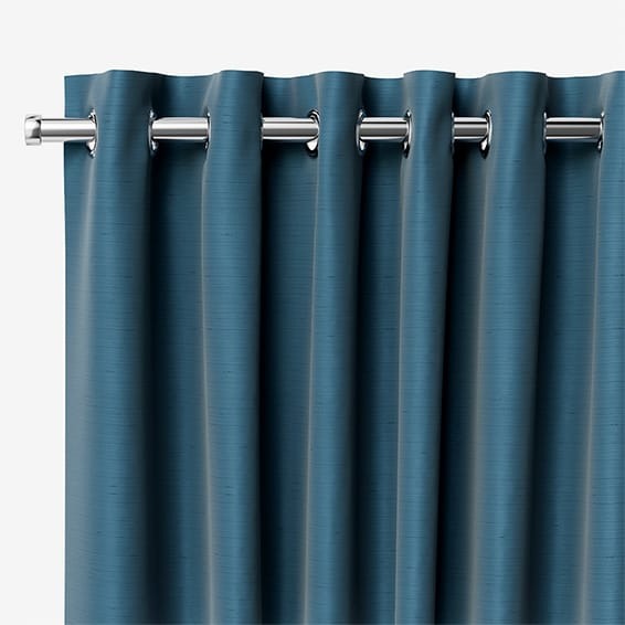 Ahisma Luxe Faux Silk Blue Azure Curtains