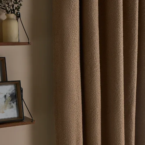 OHS Bouclé Eyelet Blackout Curtains - Natural 2