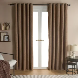 OHS Bouclé Eyelet Blackout Curtains - Natural