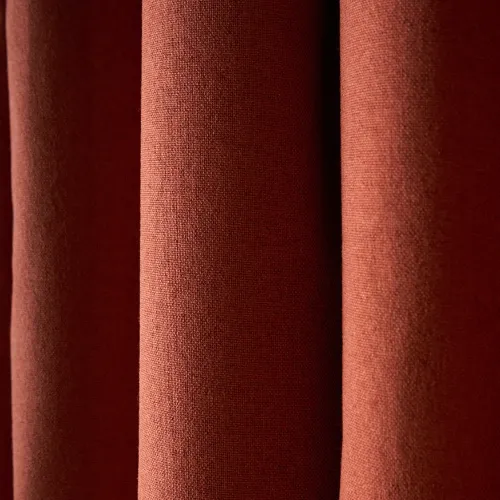 OHS Woven Texture Eyelet Blackout Curtains Rust - Image 3