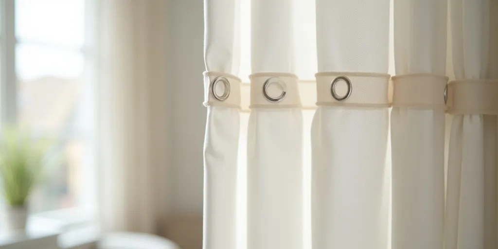 What is the purpose of eyelet tape in curtain hanging?