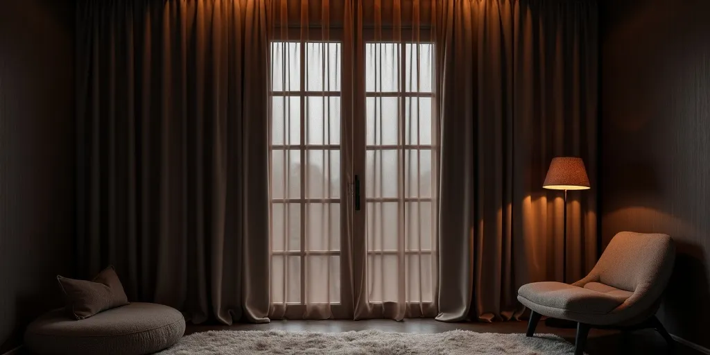 What type of fabric is best for noise reduction in blackout curtains?