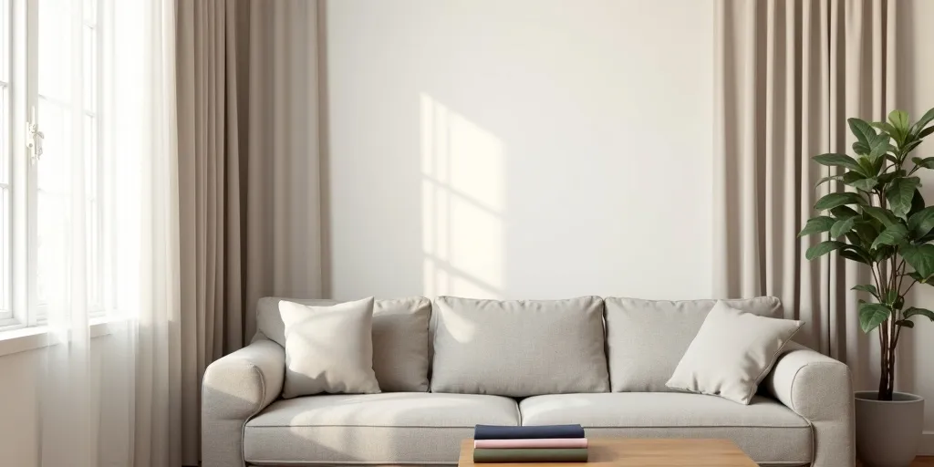 What color curtains should complement the room's color scheme?