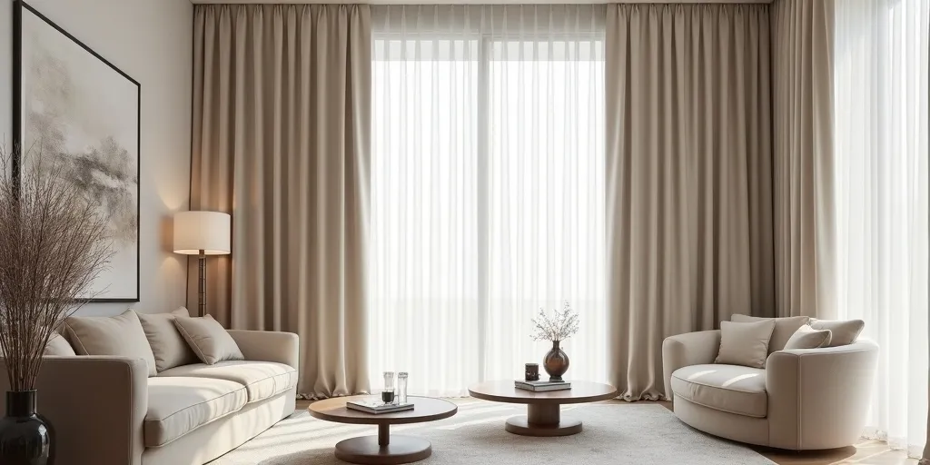 How should curtains be hung to create a polished look?