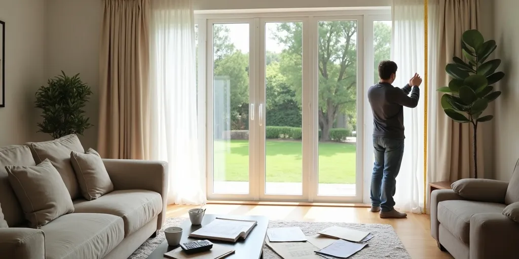 What factors should be considered when measuring windows for curtains?