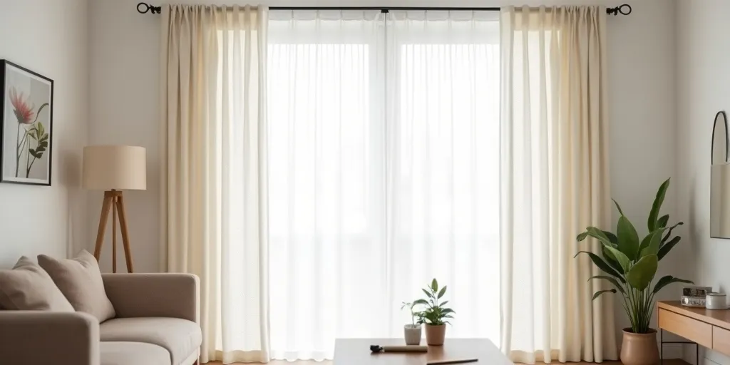 How should eyelet curtains hang when closed?