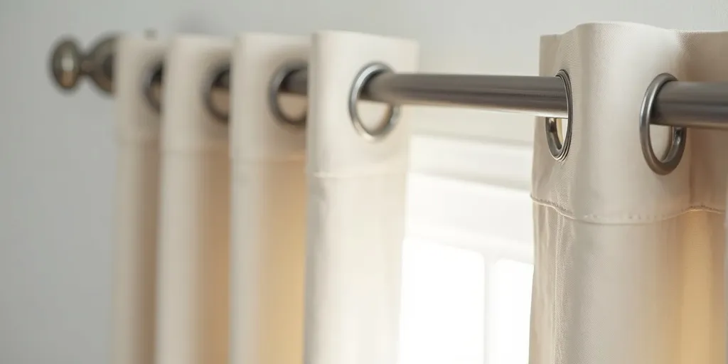 How should the eyelets be positioned when curtains are closed?