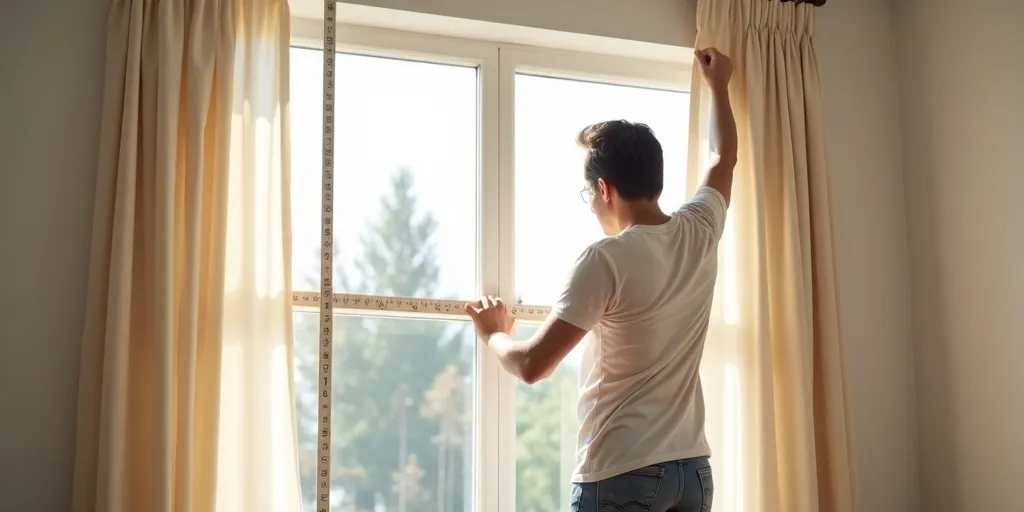 What measurements are needed for installing blackout curtains?