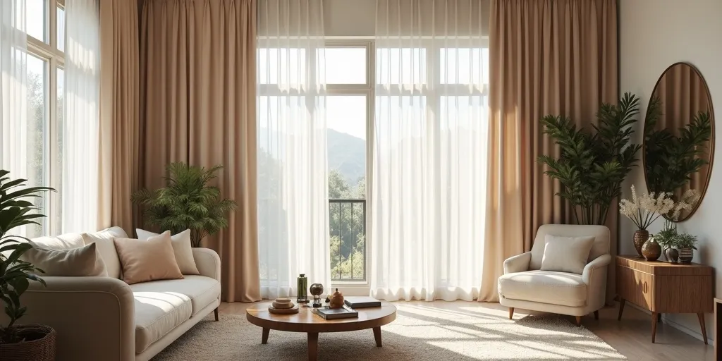 What fabric is ideal for living room curtains?