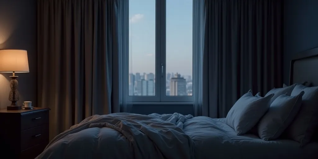 How do blackout curtains create a peaceful environment for sleeping?