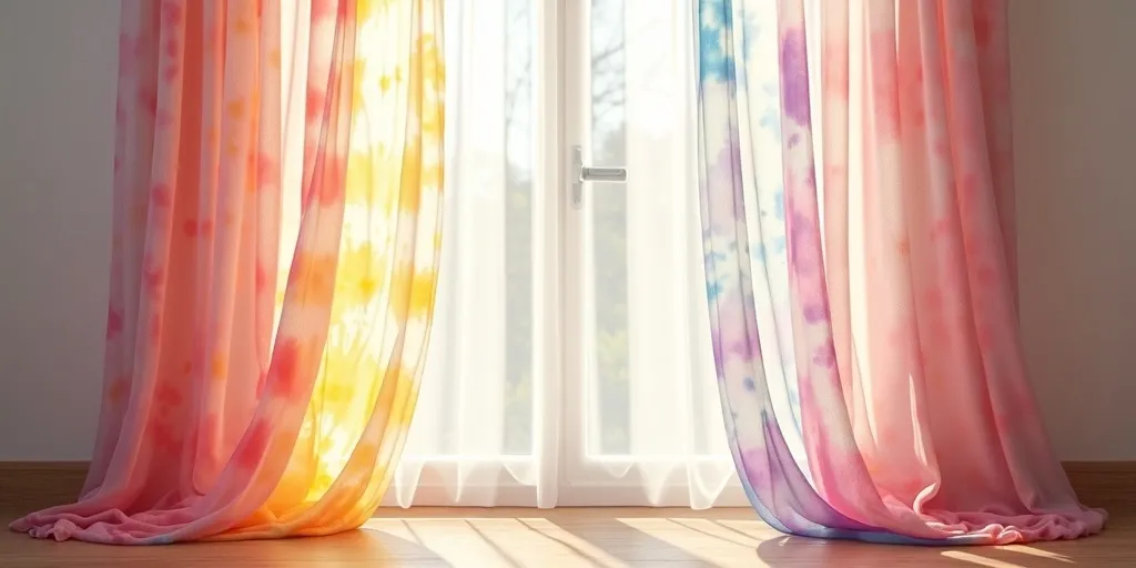 Which dyeing techniques can be used on sheer curtains?