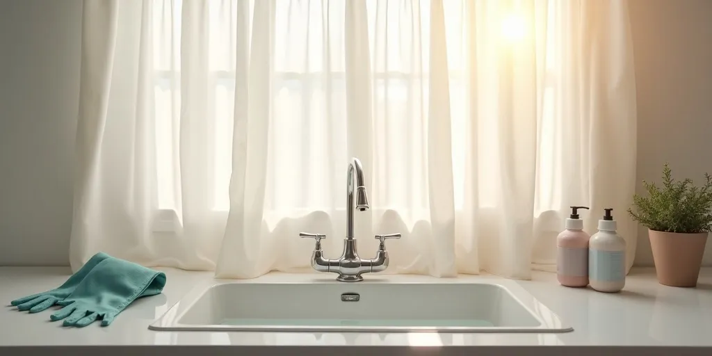 Why is it important to prewash sheer curtains before dyeing?