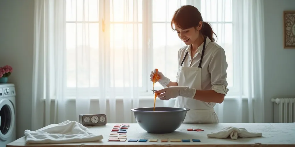 What precautions should be taken when dyeing sheer curtains?