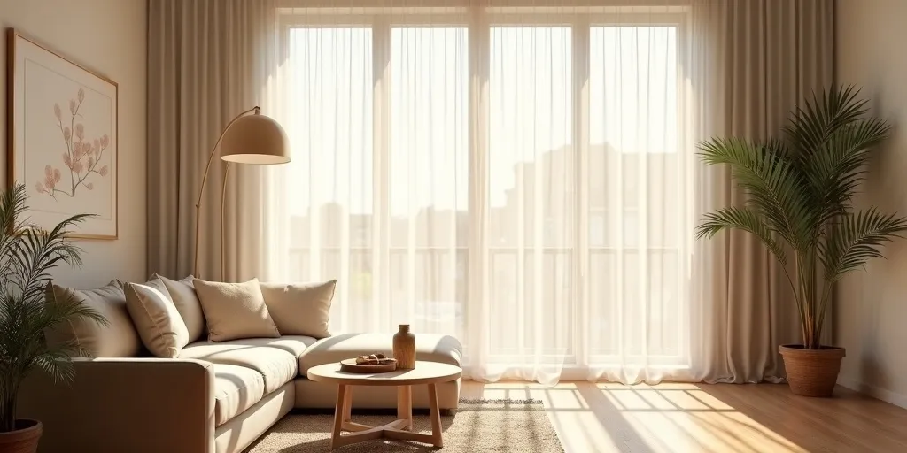How can you increase privacy while maintaining natural light with sheer curtains?