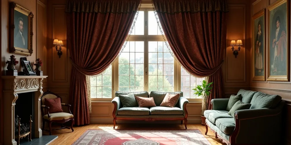 What curtain style suits traditional living rooms?