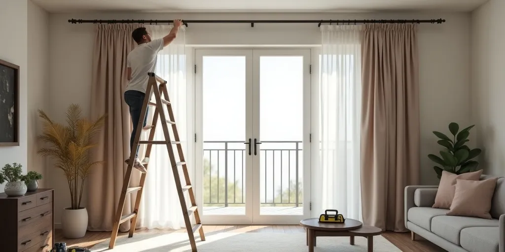 How to install a second rod for drapes?