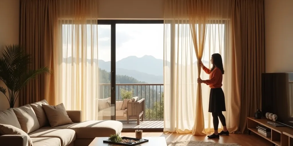 What considerations should be made regarding the weight of blackout curtains when choosing them for a space?