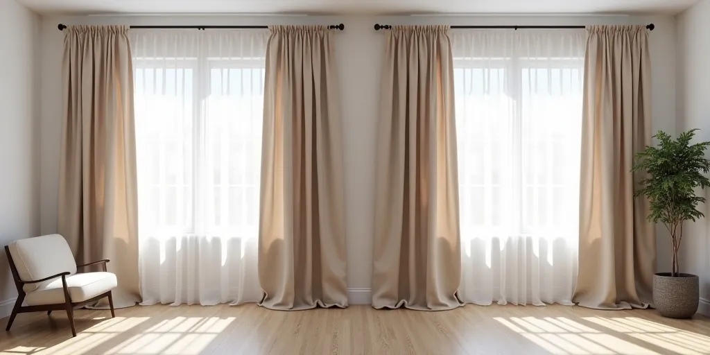 What is the difference in measurement for floor-length curtains versus curtains just above the floor?