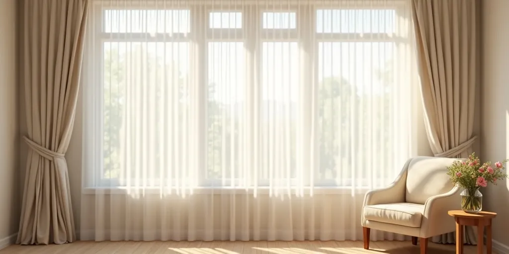 How can you experiment with draping styles for sheer curtains?