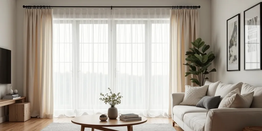 How can hanging eyelet curtains on a track enhance the style and functionality of your windows?