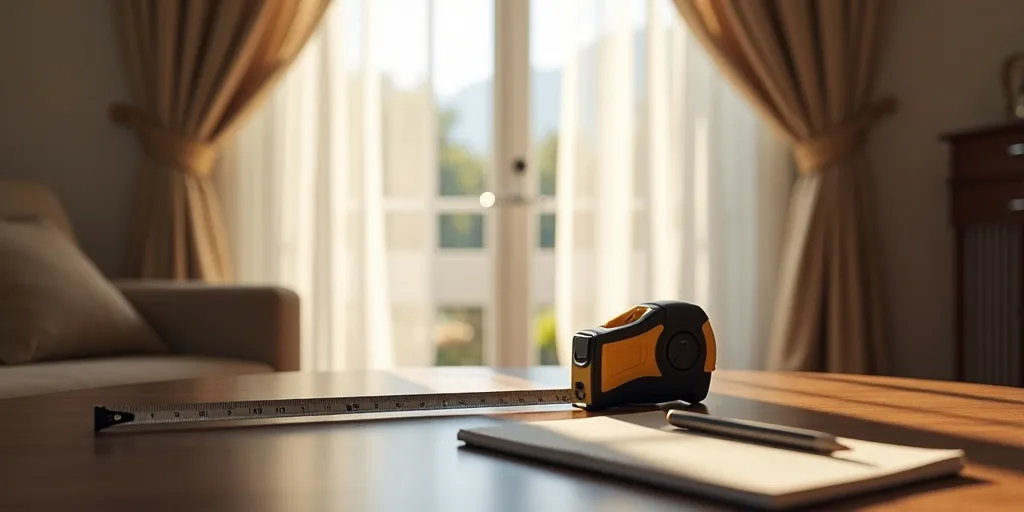 What tools do you need to measure living room curtains accurately?