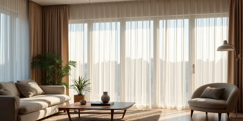 What factors should be considered when choosing living room curtains?