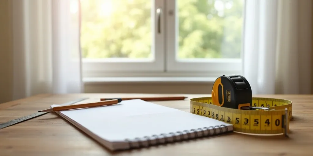 What tools do you need to measure eyelet curtains for windows?