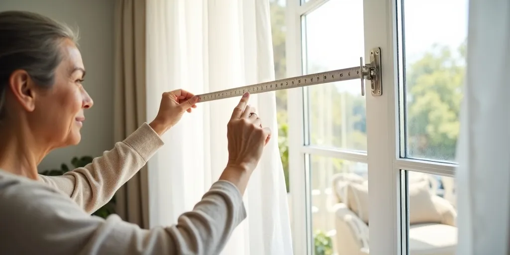 How do you measure the width of a window for eyelet curtains?
