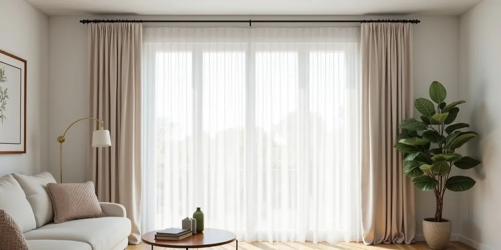 Where should the curtain rod be positioned when hanging eyelet curtains?