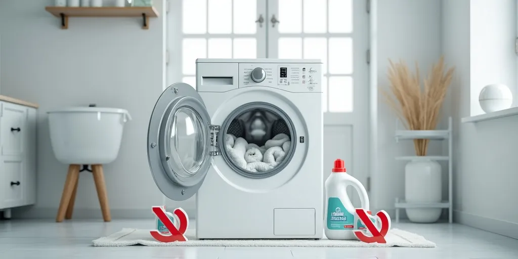 What should you avoid using when washing sheer curtains in a machine?