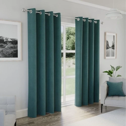 Austin Teal Blackout Eyelet Curtains