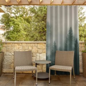 Coniferous Forest In Fog Curtain