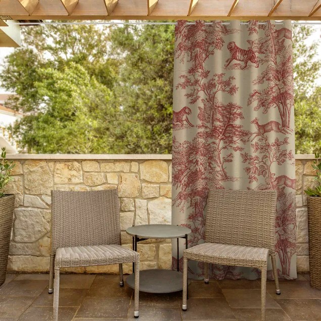 Copper Engraving Outdoor Curtains