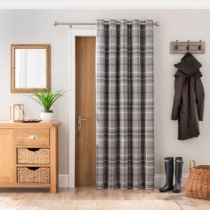 Highland Check Eyelet Door Curtain