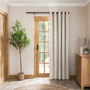 Luna Brushed Blackout Eyelet Door Curtain