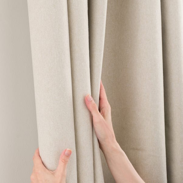 Luna Brushed Blackout Pencil Pleat Curtains