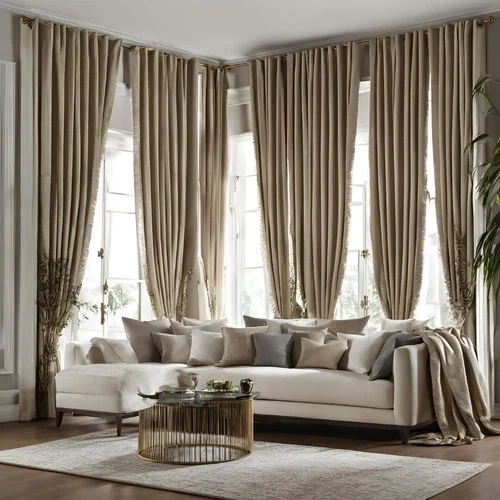 Modern Long Curtains in Living Room