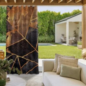 Onyx With Gold Outdoor Curtains