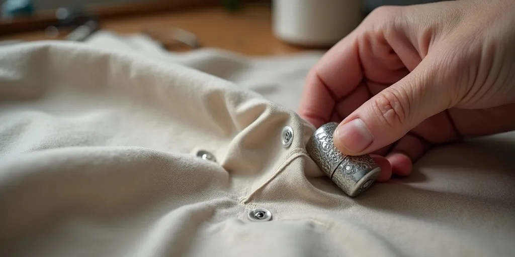 What is the final step in making eyelet curtains?