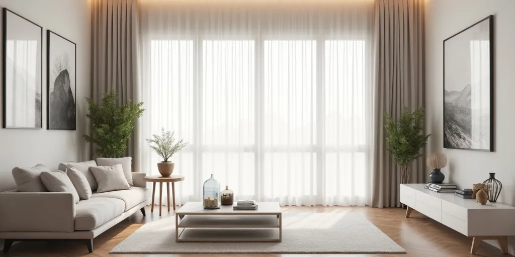 What is the recommended height for hanging sheer curtains?