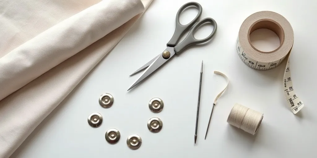 What materials are needed to make eyelet curtains with tape?