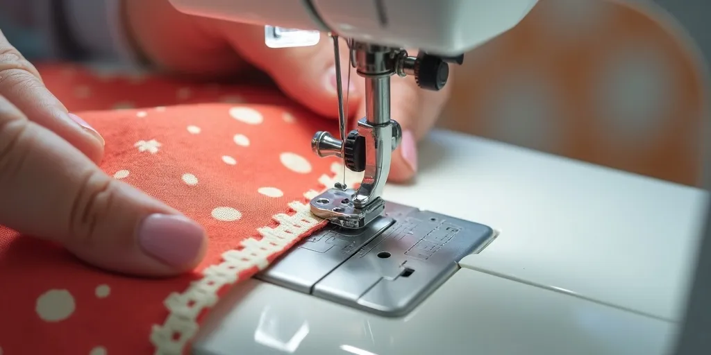 What is the process for sewing eyelet tape onto fabric?
