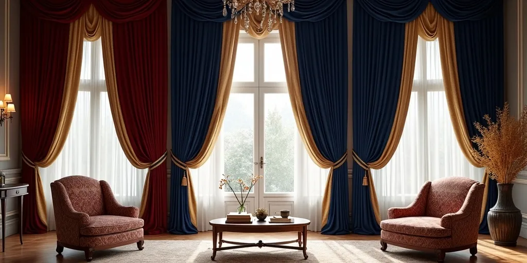 What fabrics are suitable for formal living room curtains?