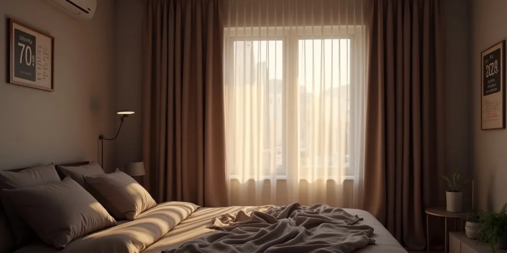 How do blackout curtains help regulate room temperature?