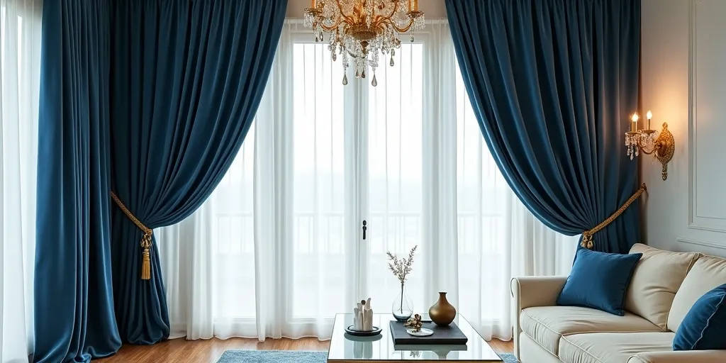 How can curtains create a sense of elegance in a living room?