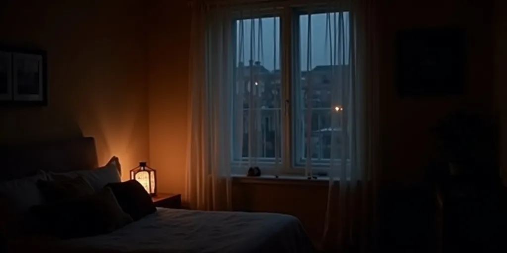 How does the transparency of sheer curtains affect visibility at night?