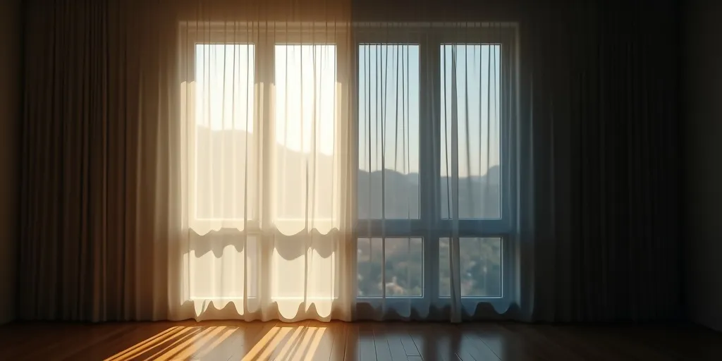 How do sheer curtains compare in terms of privacy between day and night?