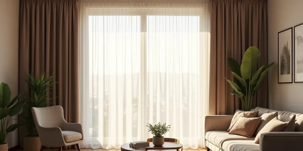 How can blackout curtains enhance privacy behind sheer curtains?