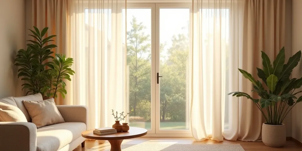How can semi sheer curtains enhance the look of a room?