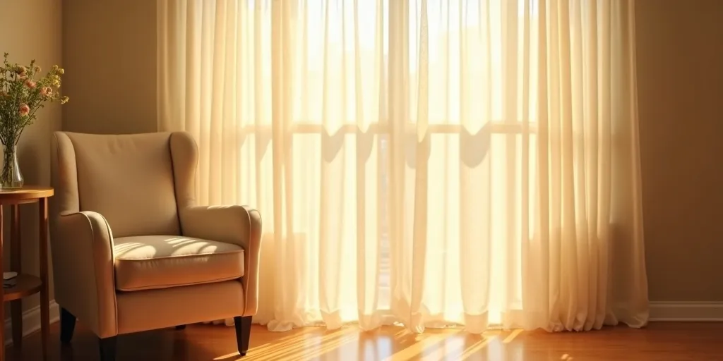 How do sheer curtains enhance natural light in a room?